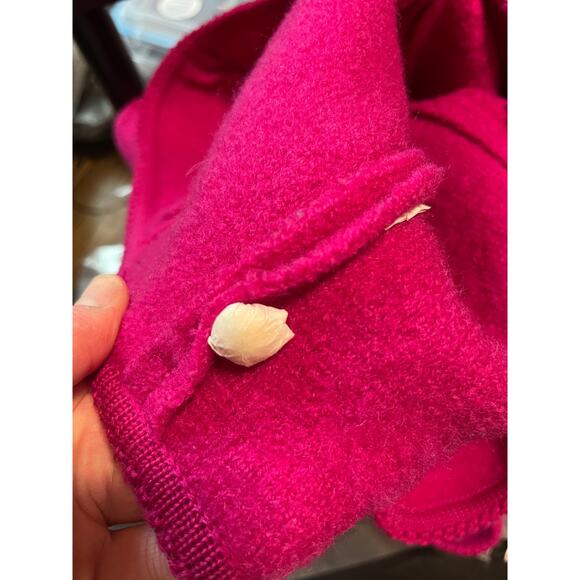 Vintage Tally-Ho Wool Cardigan Sweater, Hot Pink, Brass buttons - Picture 7 of 7